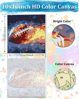 TOCARE Framed Paint by Numbers Kit for Adults Beginner & Kids Ages 8-12, American Football Paint by Number with Frame, Football Paint by Number Kits Canvas Framed (10x10 Inch, Without Easel) TOCARE