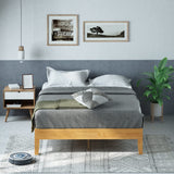 ZINUS Moiz Deluxe Natural Wood Platform Bed Frame - King Size, Easy Assembly, No Box Spring Needed Zinus