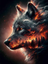 Benjenes Diamond Art Kits for Adults, Wolf Diamond Painting Kits for Adults, 5D DIY Round Drill Gem Art Paint with Diamonds Dots Crafts Kits for Home Decor Gift 12x16inch Benjenes