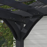 Outsunny 12' x 10' Outdoor Pergola, Wood Grape Gazebo for Climbing Plant Support, Garden, Patio, Backyard, Deck, Gray Outsunny