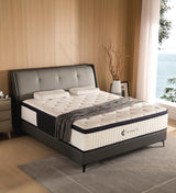 KOANTTI Queen Mattresses,14 Inch Queen Size Mattresses in a Box,Memory Foam Hybrid White & Black Mattress with Provide Support and Improve Sleep Mattresses,Pressure Relief,Medium Firm. KOANTTI