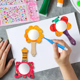 TEHAUX DIY Unfinished Wooden Mirror for Crafts to Paint Set Kids Handheld Mirror Mini Princess Hand Mirror Make Your Own Mirror Craft Handmade Painting Crafting Supplies TEHAUX