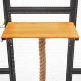 YOPTO 68.5" H Catio Outdoor Cat Enclosure, Large Cat House with Double Enter Doors for Mulitiple Cats Walk in Cats Cage, Wooden Cat Shelter with 3 Jumping Platforms & 2 Napping Houses,Black Brown YOPTO