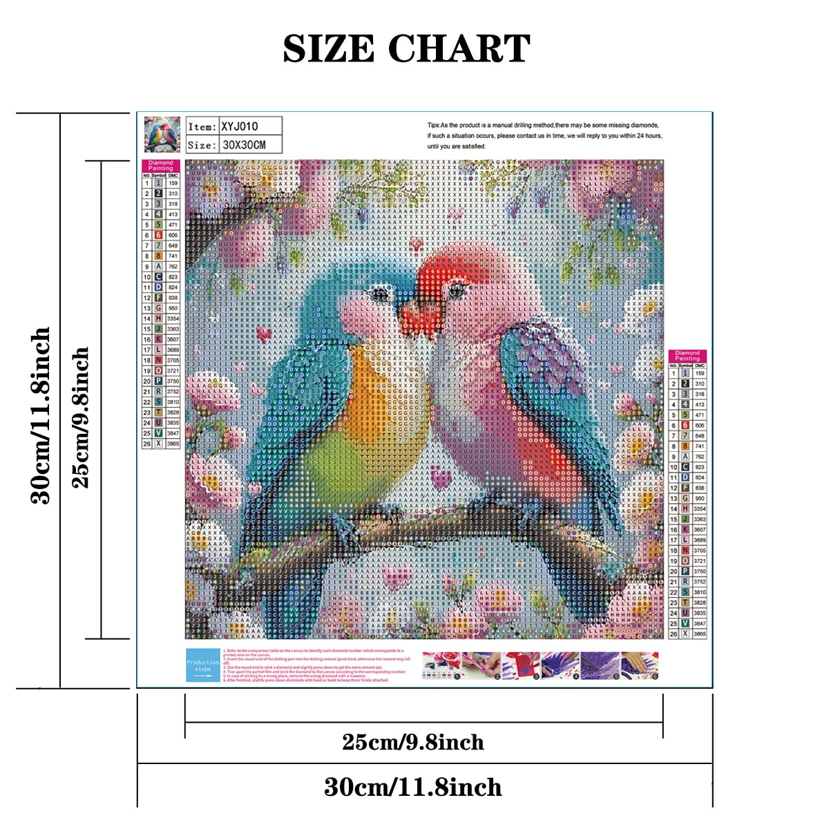 wavaiov 5D Diamond Painting Kits for Adult Beginners, Two Birds on a Branch Diamond Art Kits,DIY Full Drill Floral Diamond Dot Gem Art for Home Decor 11.8 x 11.8 Inch wavaiov