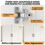 LIKIMIO Farmhouse Wardrobe Closet with Doors, 70" Bedroom Armoires with LED Lights and Hanging Rod, Wooden Large Wardrobe Cabinet with 2 Drawers and 1 Cabinet, Classic White LIKIMIO