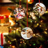 SAVITA 25pcs Sublimation Blank Pendants, 2.83inch MDF Personalized Sublimation Pendant Round Blank Discs Halloween Christmas Ornaments DIY Creation Supplies SAVITA