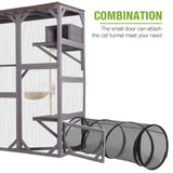 Catio Outdoor Cat Enclosure Window Cat House Wall Mounted Wooden Cat Cage with Scratching Posts,Resting Box GUTINNEEN