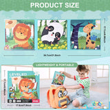Kids Magnetic Puzzles Toddler Travel Toys Gifts for Kids, 3 in 1 Jigsaw Puzzle 37 Pieces Book,Gifts for Birthday, Thanksgiving, Christamas, Girls and Boys Age 3 4 5 6-Animal Theme Montessori KFOSO