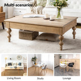 HULALA HOME Wood Lift Top Coffee Table with Storage, Farmhouse Rectangular Coffee Table for Living Room/Apartment, Natural HULALA HOME
