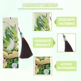 Dragon Diamond Art Bookmarks Kit: 8 Pcs Diamond Painting Bookmark with Tassels, Fantastic Dragon Book Marks for Book Lovers, Gifts for Reading Men DIY Crafts CRASHOT