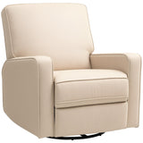 HOMCOM Manual Recliner Chair for Adults, Breathable Fabric Swivel Rocker Recliner with Thick Cushion and Footrest, Adjustable Single Sofa for Living Room, Beige HOMCOM