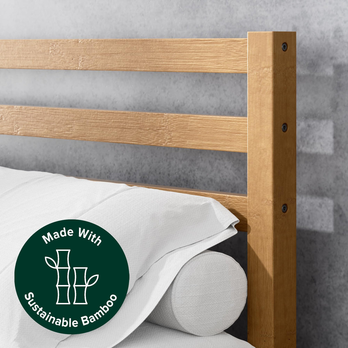 Zinus Leah Bamboo Platform Bed Frame with Slatted Headboard – No Box Spring Required, Easy Assembly, Full Size Zinus