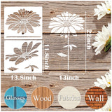 Large Flower Stencils for Painting on Walls – 12x14 Inch Jumbo Reusable Blooming Wildflower DIY Art Stencils for Fence, Wood, Fabric, Garden, Walls, Furniture, Crafts, Canvas(daisy6) MYJMN