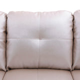 NicBex Sectional Couch 2 Pieces 66.5" L Sofa with Right Chaise Faux Leather L Shaped Cloud Couch for Living Room Furniture Sets with Cushion, Modular Sofa for Living Room & Small Apartment, Latte NicBex