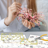 Piececool 3D Metal Model Puzzles for Adults, Peach Blossom Wish Cranes Model Building Kits, Brain Teaser Puzzle Beautiful DIY Craft Kits Great Birthday, 65Pcs Piececool