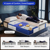 Queen Size Mattress,12 Inch Queen Mattress in a Box,Superior Hybrid Mattress with Gel Memory Foam or Back & Lumbar Support ,100 Night Trial,Soft,Pressure Relief,Zoned Support spring, Medium Firm KOULABR Z