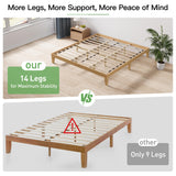 COLAMY 12 Inch King Size Platform Bed Frame，Sturdy Wood Bed Frame with Wood Slat Support, No Box Spring Needed, Easy Assembly（Rustic Pine） COLAMY