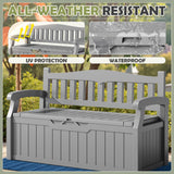 Homall 75 Gallon Outdoor Storage Benches Lockable Deck Box with Waterproof and UV Resistant, Waterproof Storage Box for Patio Furniture, Tools, Cushions (Grey) Homall