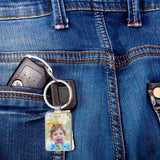 ZUYYON 10 Pcs Sublimation Blank Keychain Metal Heat Transfer Keychain with Key Rings Blank Key Chain Pendant for DIY Craft Supplies(Rectangle) ZUYYON