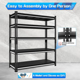 Rufokisa 48" W Garage Shelving Heavy Duty，2500LBS Loads Metal Shelving Units and Storage,5-Tier Garage Storage Shelves Heavy Duty, Industrial Utility Shelves,48”W x 18”D x 78”H(Black) Rufokisa