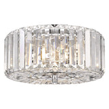 pasentel Farmhouse Crystal Round Flush Mount Modern Close to Ceiling Light Fixture, Drum Shade Ceiling Lights 2-Light Ceiling Lamp for Kitchen Island Dinning Room Bedroom Hallway, XDD007-2-CH pasentel