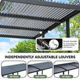 MELLCOM Louvered Pergola 10x18, Modern Aluminum Pergola with Adjustable Roof, Outdoor Shade Structure with Integrated Drainage System, Hardtop Gazebo Carport for Patio MELLCOM