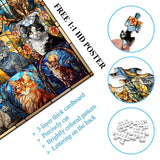 Stained Glass Puzzle Cat Puzzles for Adults 1000 Pieces, Colorful Kitty Kitten Collage Puzzles 1000 Pieces, Hard Difficult Impossible Challenging Jigsaw Puzzles for Adults PICKFORU