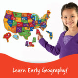 Learning Resources Magnetic US Map Puzzle - 44 Pieces, Puzzles for Kids Ages 4+, US Map for Kids Learning, Geography for Kids,Kindergartner Learning Toys Learning Resources