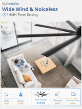 ZMISHIBO 72 Inch Smart Ceiling Fan with Light, Large Industrial Ceiling Fan with Modern 8 Aluminum Blades, 3000-6000K Dimmable, 6 Speeds, Black Fan Light with Remote/Alexa/App for Patio Living Room ZMISHIBO