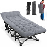 ATORPOK Camping Cot for Adults with Cushion Comfortable, Portable Folding Bed for Sleeping Supports 450 lbs (Gray) ATORPOK