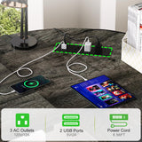 Small L Shaped Gaming Desk with Power Outlets, Corner Gaming Desk with LED Light, Reversible L-Shaped Desk with Monitor Stand & Hutch, L Shaped Desk Home Office Desk with Storage Bag, Grey Besiost