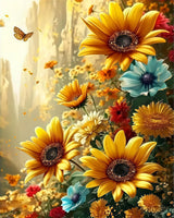 Acelii Fall 5D Diamond Art Kits for Adults Beginners,Sunflower DIY Full Round Drill Diamond Painting Kits,Autumn Paint by Diamonds Dots Gem Art Easy,Home Wall Decor 11.8x15.7 Inch Acelii