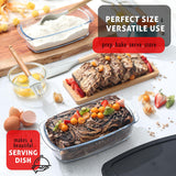 EATEX Glass Bread Pans for Homemade Bread Baking, 1.9 Qt Deep Glass Food Storage Containers with Lids Glass, 3 Glass Bread Loaf Pans 3 Airtight Lids EATEX