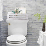 LotFancy Bathroom Decor Box, 2 Pack Wooden Toilet Paper Holder, White Toilet Storage Basket for Back of Toilet, Farmhouse Toilet Tank Topper LotFancy