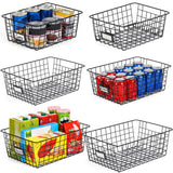 6 Pack Wire Baskets for Pantry Organization and Storage, Kitchen Organizer, 2 XXLarge & 2 XLarge & 2 Large VITEVER