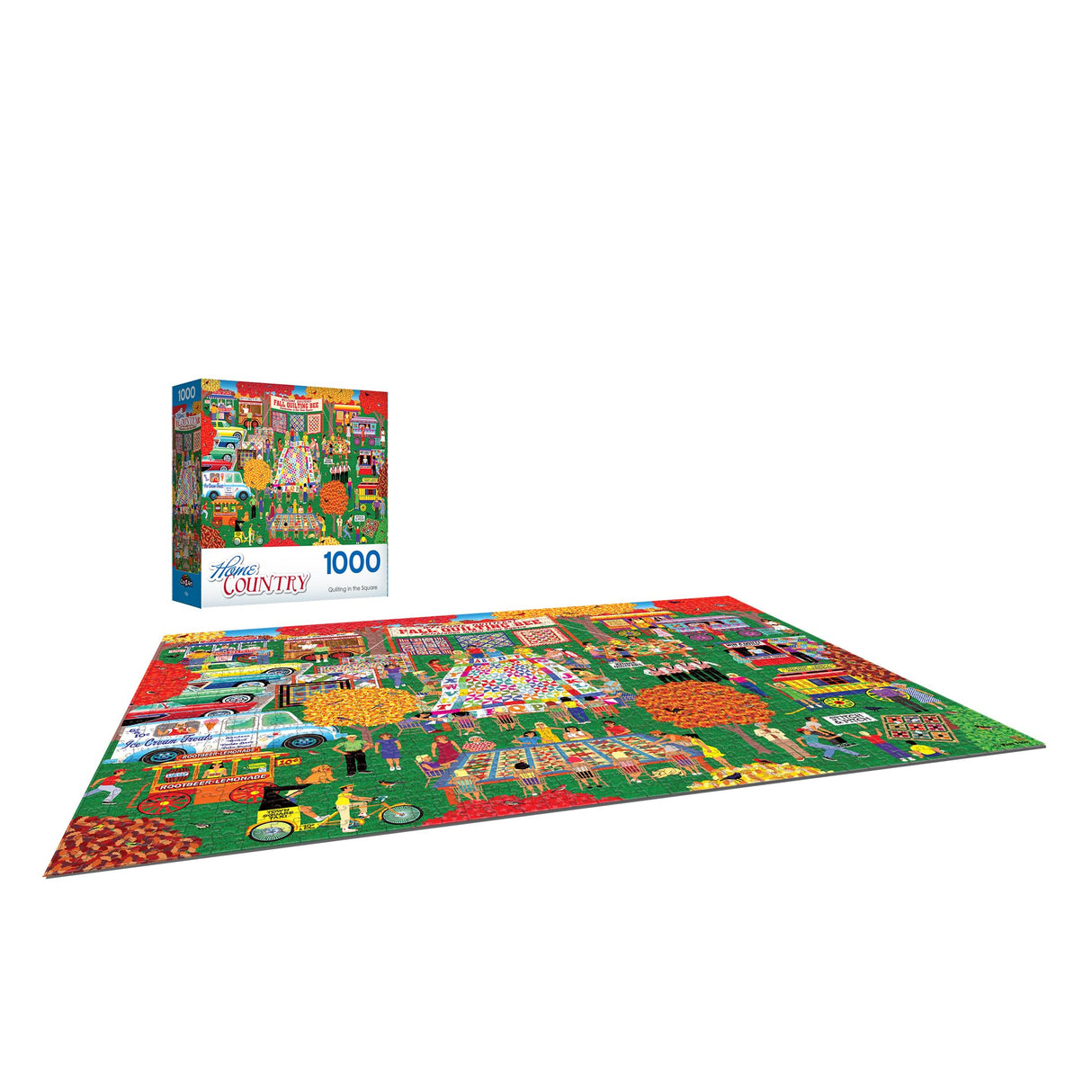 RoseArt Home Country - Quilting in The Square - 1000 Piece Jigsaw Puzzle RoseArt