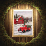 RUIHA Christmas Diamond Painting Kits,Winter Diamond Art Kit for Adults,5D Truck Paint with Diamond Full Drill for Parents-Children Interrction,Wall Decor(12x16) RUIHA