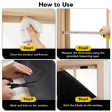 Deconovo 100% Blackout Shades for Windows, Thermal Blinds for Windows, Portable Black Out Window Covers for Baby Nursery, Bedroom, Travel, 1 Piece, Black, 118x57 Inch Deconovo