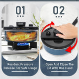 Moss & Stone 2.3 Quart Micro Pressure Cookware with Detachable Handle And One-Hand Operating Glass Lid, Pressure Canner Stovetop & Induction Cookware, Micro-Pressure Cooking Pot Nonstick Moss & Stone