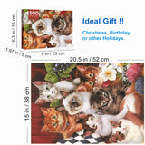 500 Piece Puzzles for Adults Cats 20.5 x 15 Inch 500 Large Piece Jigsaw Puzzles for Kids Adults Puzzles 500 Pieces for Adults Holiday Educational Challenge Toy Anguis