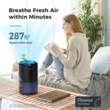 AROEVE Air Purifiers for Bedroom Home, Air Purifier For Smoke Pollen Dander Hair Smell Air Cleaner with Sleep Mode Speed Control For Bedroom Office, MK01- Black(Available for California) AROEVE
