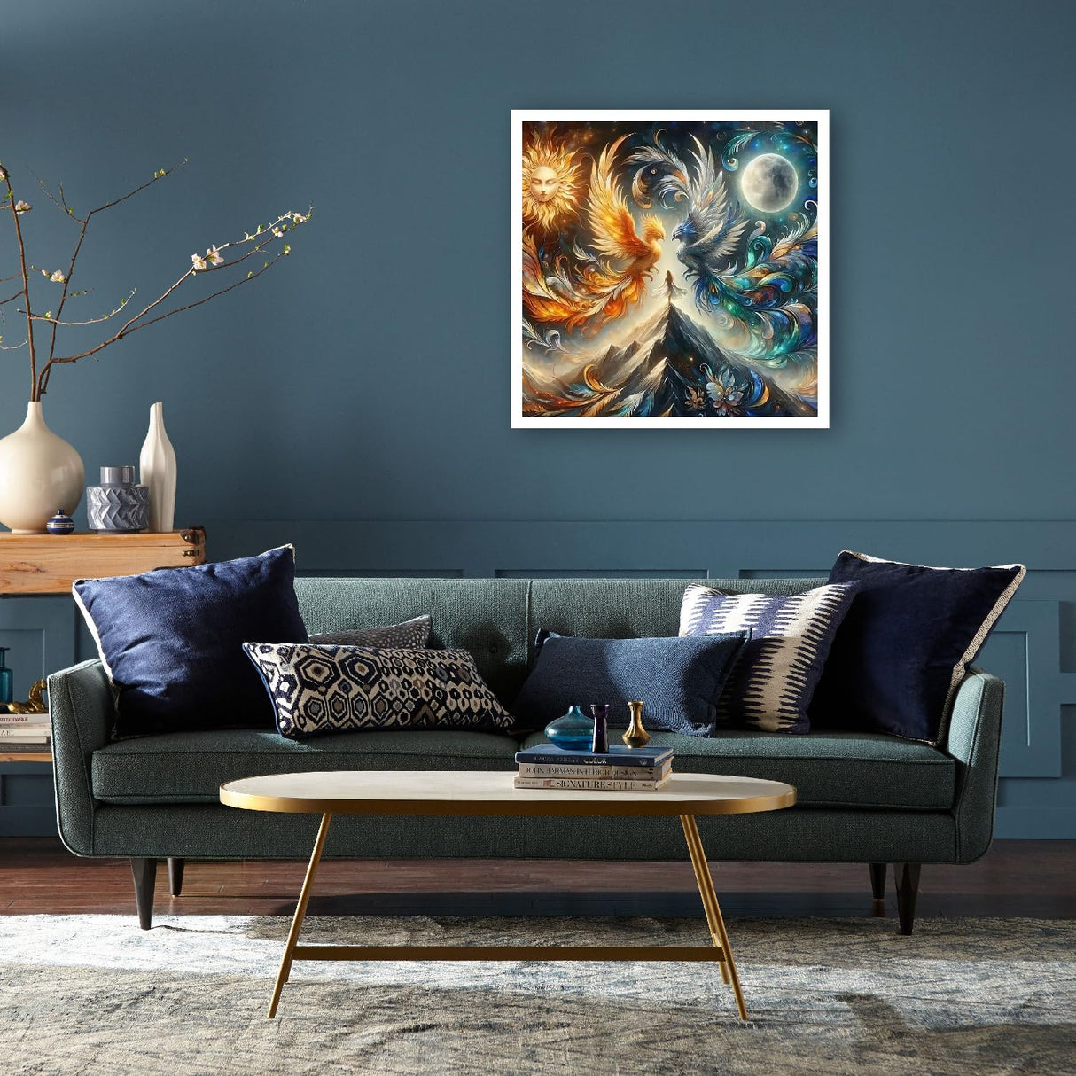 BOHADIY Phoenix Diamond Painting Kit for Adults - 5D Moon Art Kit for Beginners, Full Drill DIY Gem Art With Painting Kit for Home Wall Decor, 12 x 12 Inch BOHADIY