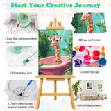MEIYUDA Giraffe Paint by Numbers Kit, Giraffe in Bathtub Paint by Numbers for Adults Beginners, DIY Funny Animals Acrylic Oil Painting by Number on Canvas for Gift Home Wall Decor 12x16in MEIYUDA