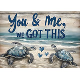MXJSUA Two Sea Turtles DIY Diamond Painting by Number Kits for Adults, 5D Round Drill Diamond Gem Art Painting Picture Arts Kits Craft for Home Wall Decor 12x16 Inch MXJSUA