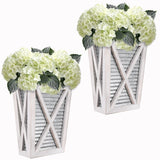 Autumn Alley Large Rustic Farmhouse Wall Planter Set of 2, Farmhouse Decor Wall Hangings for Wall Planter Indoor, Galvanized, Corrugated Metal, Wooden, White - Flowers Not Included Autumn Alley