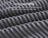 Jocisland Modular Sectional Sofa, 44" Deep Seat Modular Sofa, Oversized 6-Seater Sectional Couch for Plus-Size & Big Families, Grey Corduroy Living Room Couch, Easy Assembly Jocisland