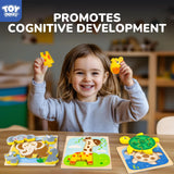 TOY Life Wooden Puzzles for Toddlers 1-3, Animals Toddler Puzzles 1-3, Puzzles for Toddlers 2-4, Wood Puzzles Christmas Montessori Toys Gifts for 1 2 Year Old, Baby Puzzles 12-18, Kids Learning Toy TOY Life