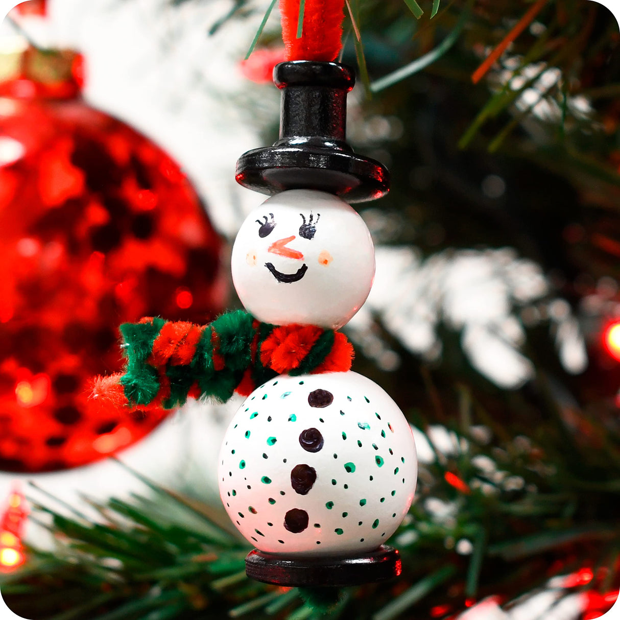 READY 2 LEARN Christmas Crafts | Create Your Own Bead Snowmen | Set of 4 | DIY Ornaments for Kids | Christmas Tree Decoration | All Materials Included READY 2 LEARN