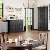 FACBOTALL Sideboard Buffet Cabinet with Storage, 55.1" Large Kitchen Storage Cabinet with 2 Drawers and 4 Doors, Farmhouse Coffee Bar for Kitchen Dining Room, Black FACBOTALL