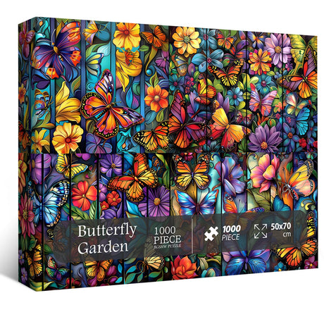 Butterfly Puzzles for Adults 1000 Pieces, Colorful Flowers Butterflies Jigsaw Puzzles, Nature Garden Puzzle as Butterfly Home Decor, Impossible Hard Challenging Animal Puzzle PPuzzling